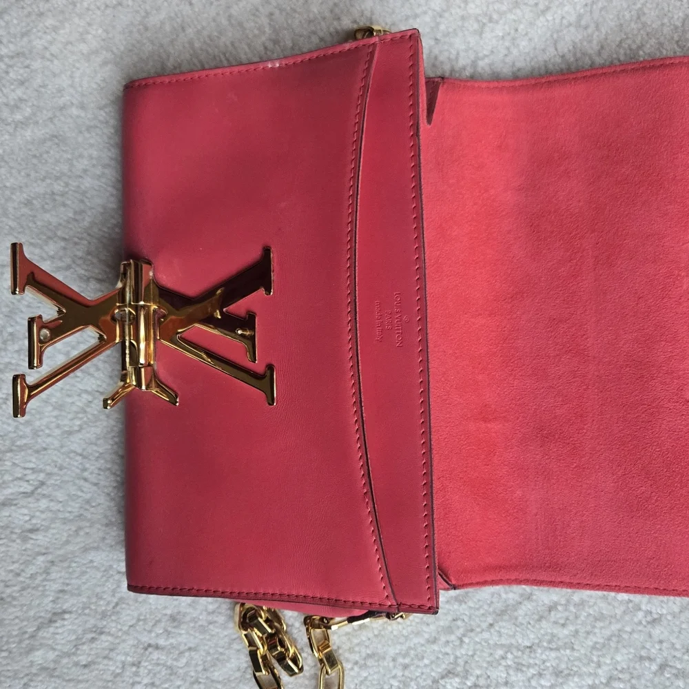 Louis Vuitton Pink Calfskin Leather Chain Louise MM Bag - Picture 2 of 10